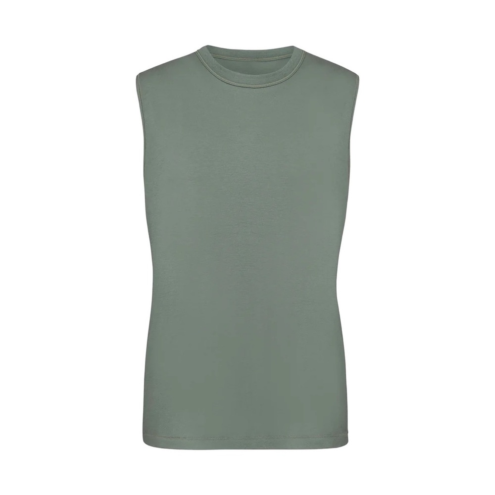 SKIMS Boyfriend Muscle Tank Patina Green Blue Size Small Oversized Soft Cotton